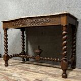 Curved console from a Renaissance hunting lodge in solid oak circa 1850