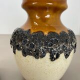 Set of 3 multi-color fat lava op art pottery vase made bay ceramics, germany