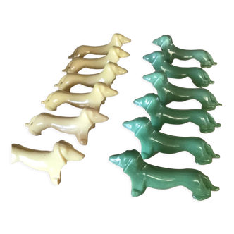 12 plastic knives dogs dachshund