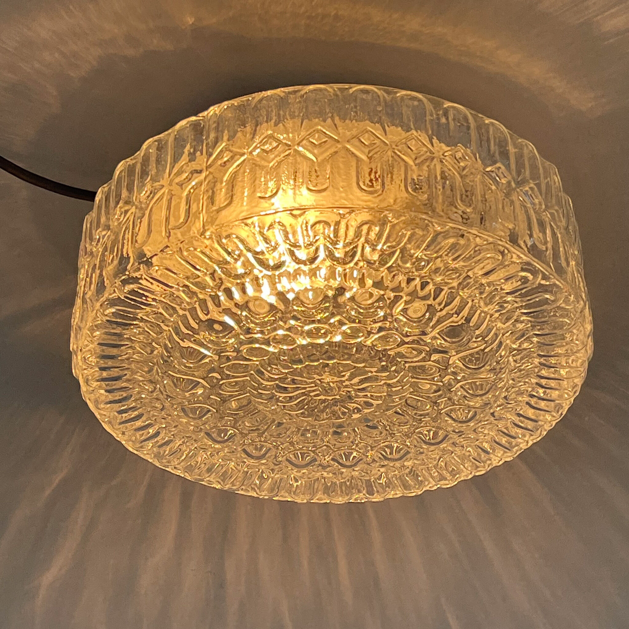 Mid-century round flush mount or wall light, 1970