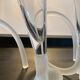 Pair of champagne glasses signed in glass paste
