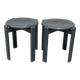 2 solid wood stools