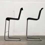 Vintage German cantilever bar stools B30 with leather cushions by Tecta and Jean Prouvé, set of 2.
