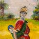 Old painting, oriental landscape, signed M Gourloo 20th century