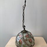 Glass pendant lamp, floral pattern
