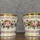 Pair of porcelain pot caches with a white background, Old Paris XIXeme