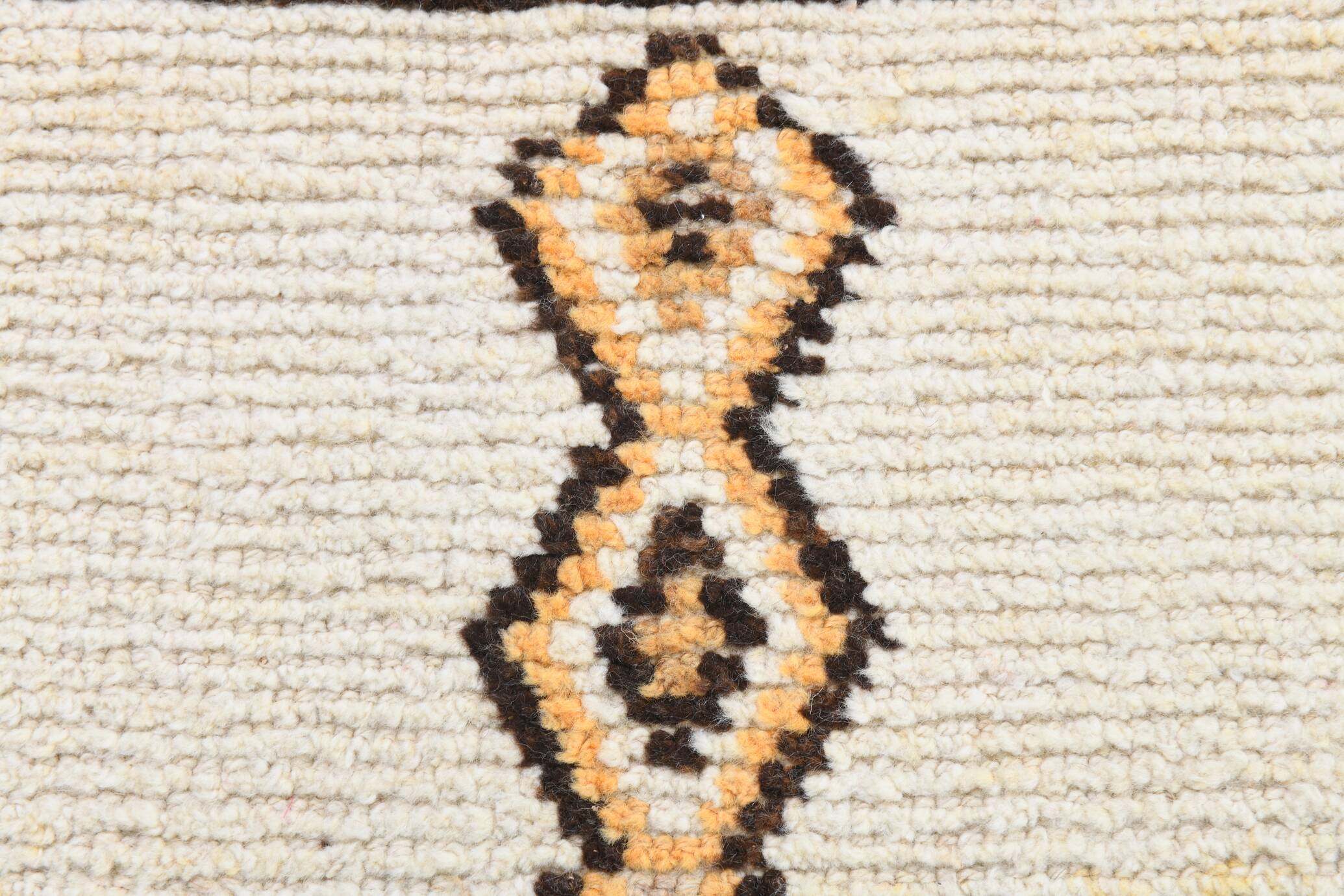 Beige & Brown Classic Turkish Runner Rug, 100x332Cm