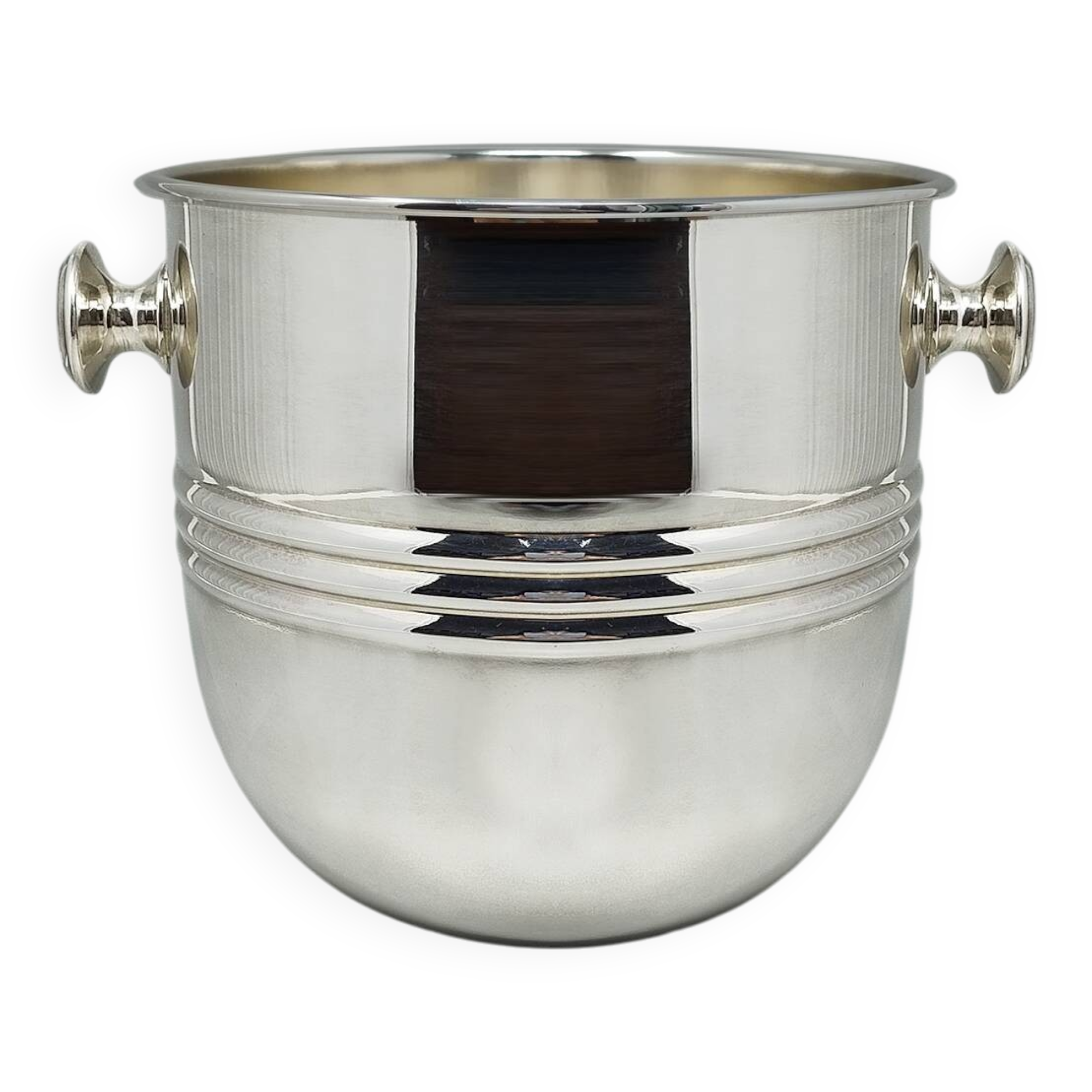 1960s Astonishing Silver Plated Ice Bucket by Sheratonn. Made in Italy.