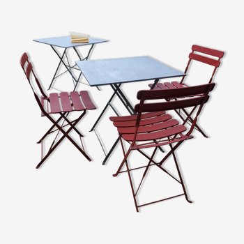Garden furniture iron 1 table 3 chairs