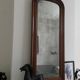Antique mirror with mahogany frame and silver patinated mirror