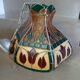 Vintage pendant light with multicoloured stained glass.