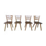 Série de 4 chaises scandinave ou bistrot en bois vintage