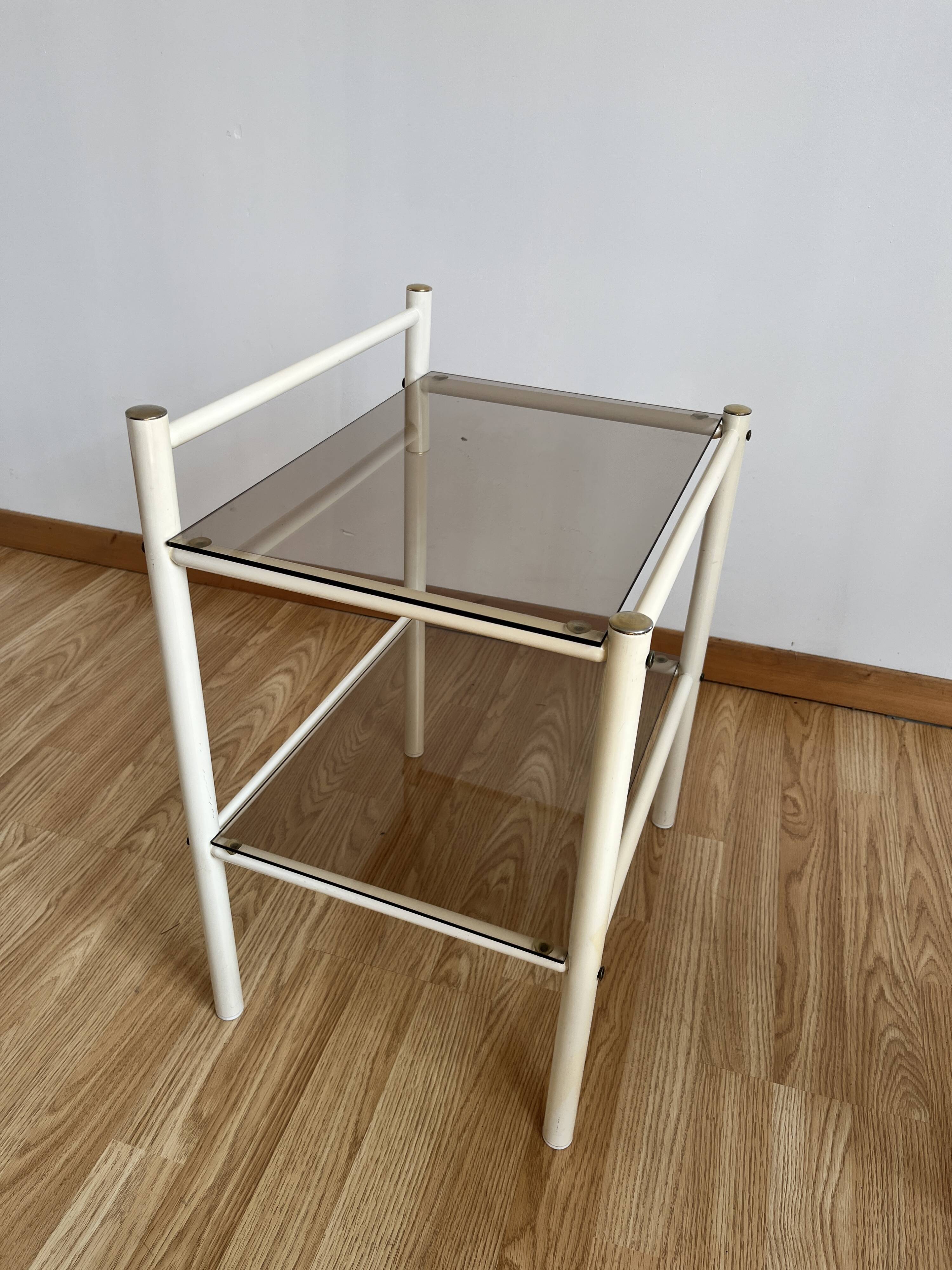 Smoked glass bedside table