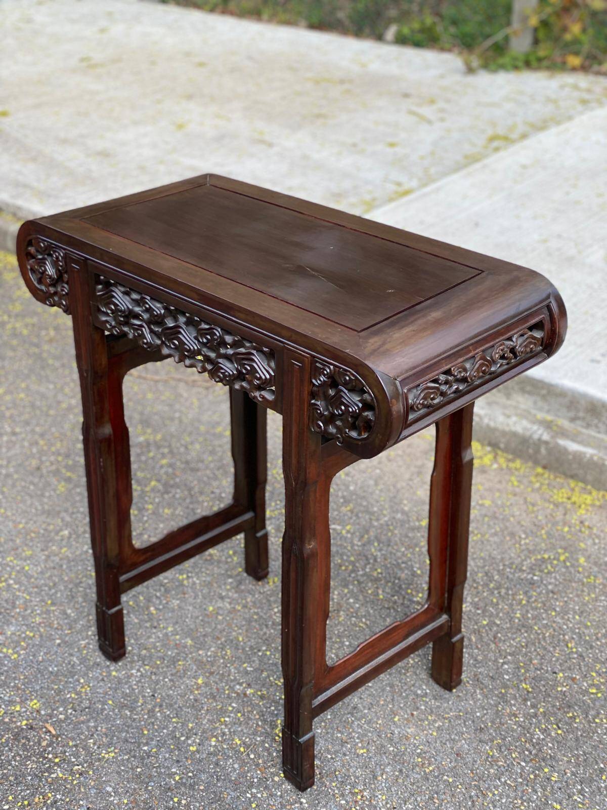 19th-century carved solid wood Chinese console.