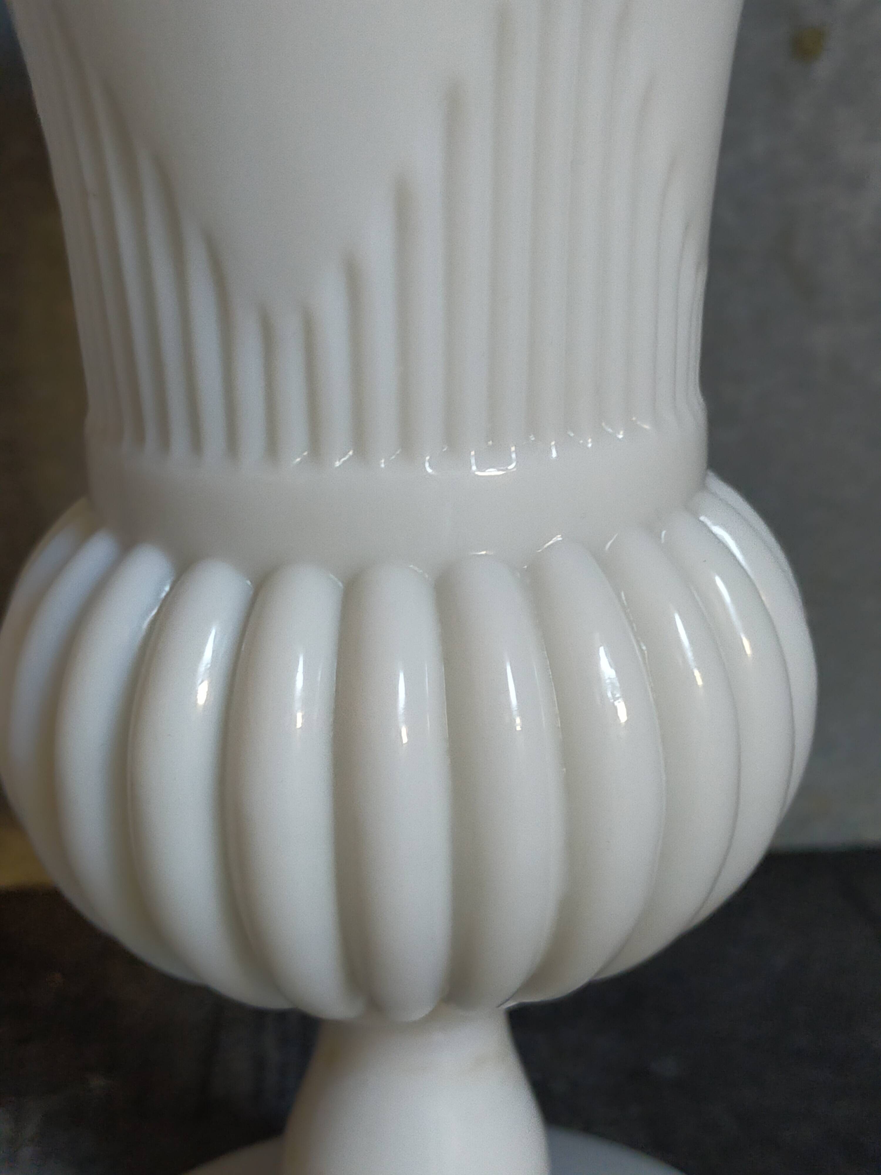 Antique milk glass baluster vase early 20th century