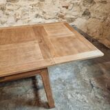 Grande table à manger ancienne en chêne – Extensible – France, années 1920