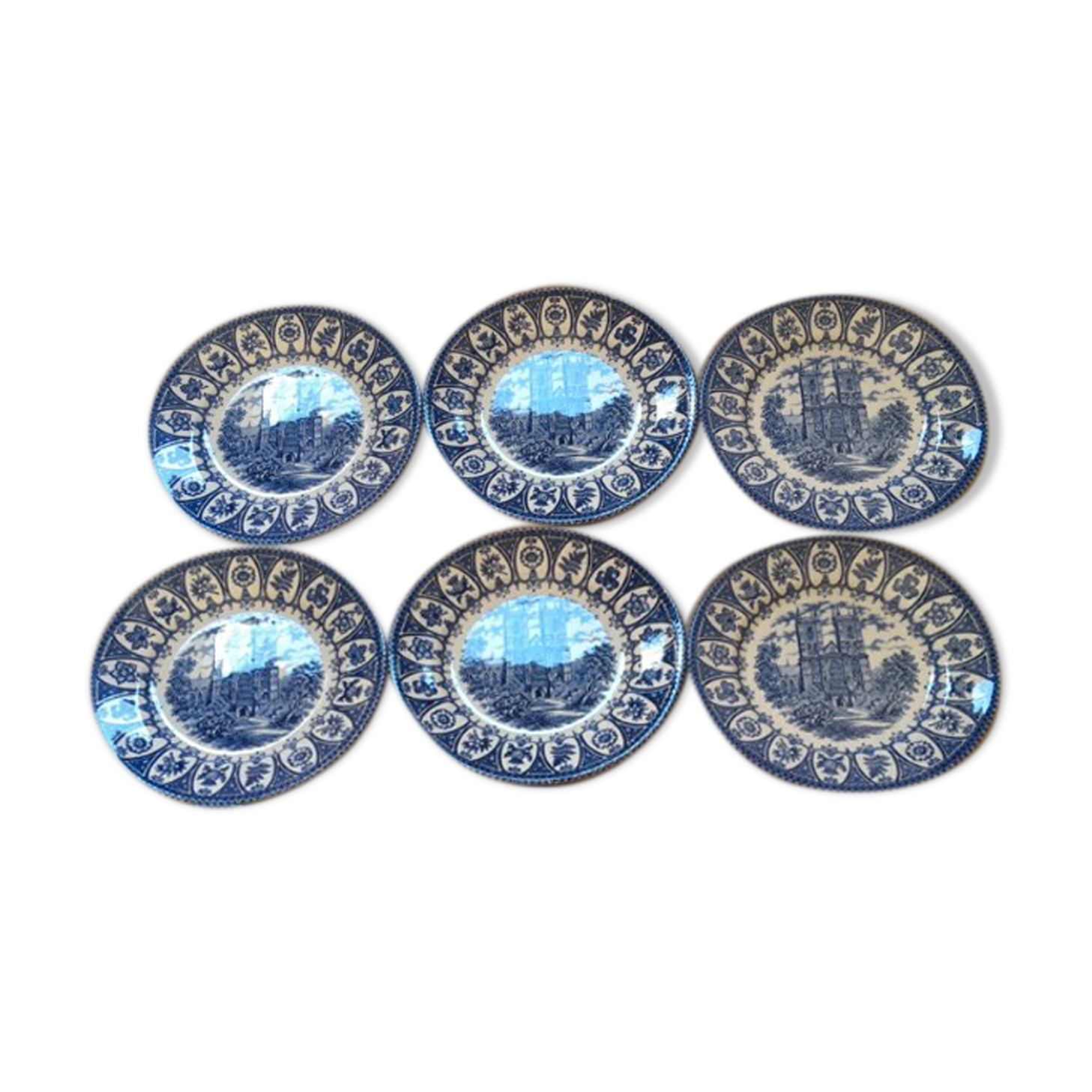 Broadhurst Staffordshire England English Earthenware Dessert Plates