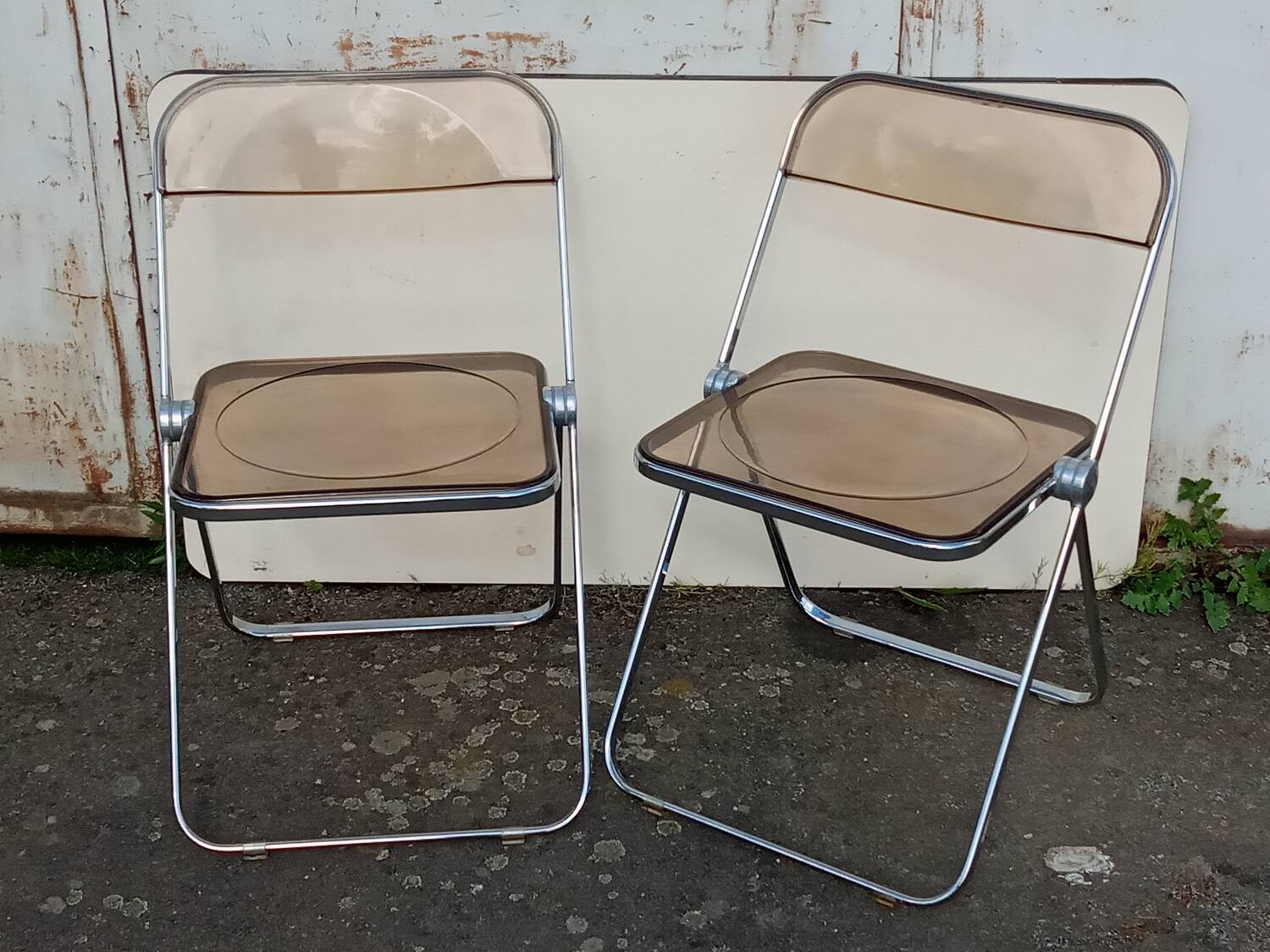 Pair of Plia chairs by Giancarlo Piretti for Castelli