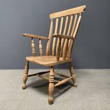 Light colored elm wood English Windsor armchair