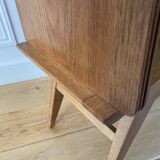 Vintage bedside table, 60s Scandinavian style compass feet