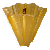 Vase forme étoile en verre jaune Art Déco Walther Glas Germany