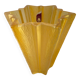 Art Deco yellow glass star-shaped vase Walther Glas Germany