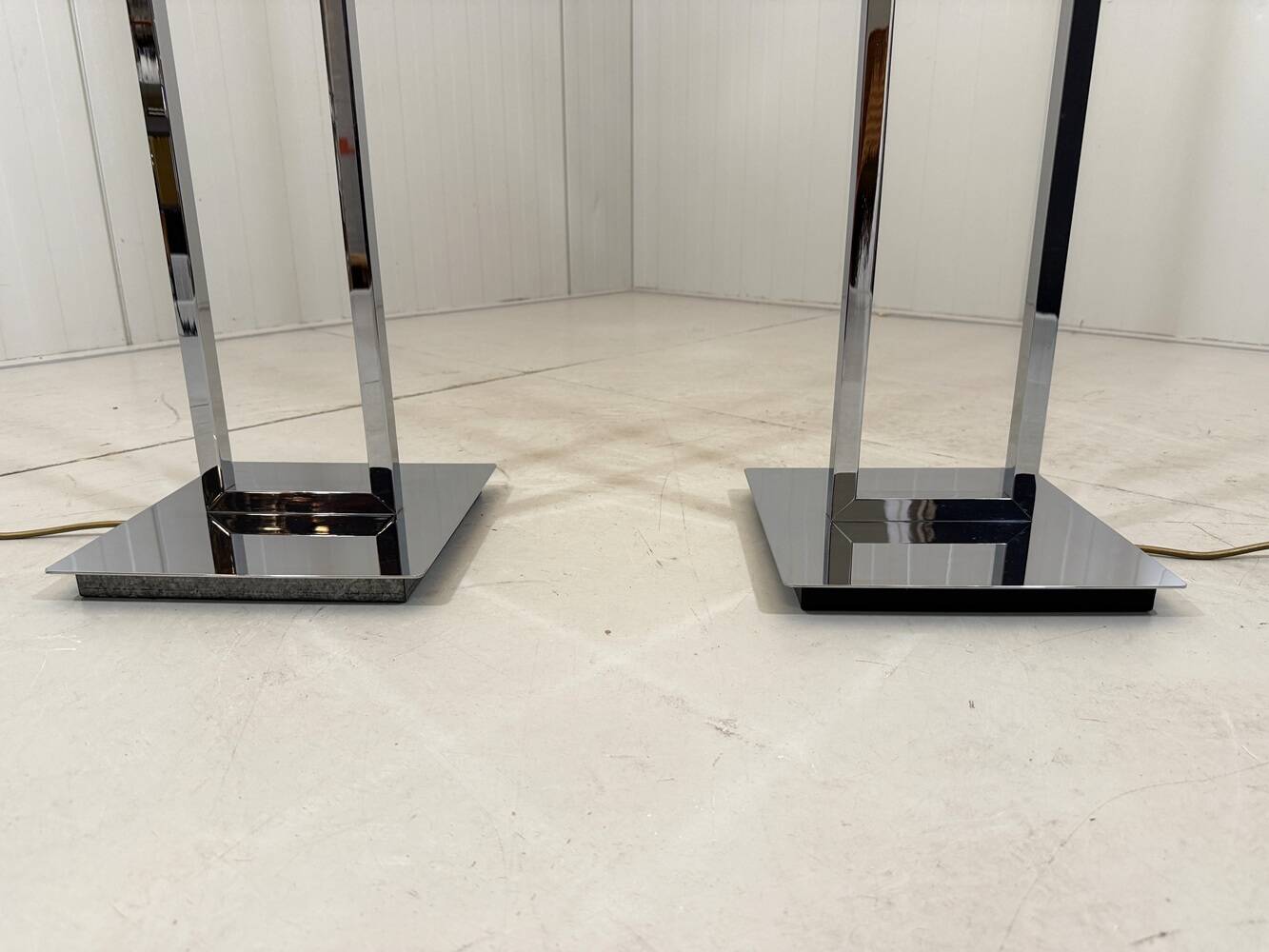 Arte Lumen floor lamps chrome & brass 1970’s, set of 2