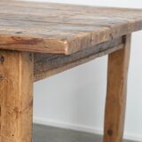 Magnificent and robust antique farmhouse dining table made of pine wood