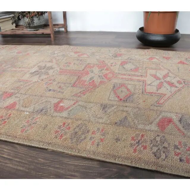 Oushak Turkish Hand-Knotted Runner 88x311