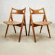 Midcentury danish dining chairs ‘sawbuck’ hans wegner