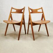 Midcentury danish dining chairs ‘sawbuck’ hans wegner