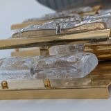 Pair of Hans-Agne Jakobsson wall lights in brass and pressed glass