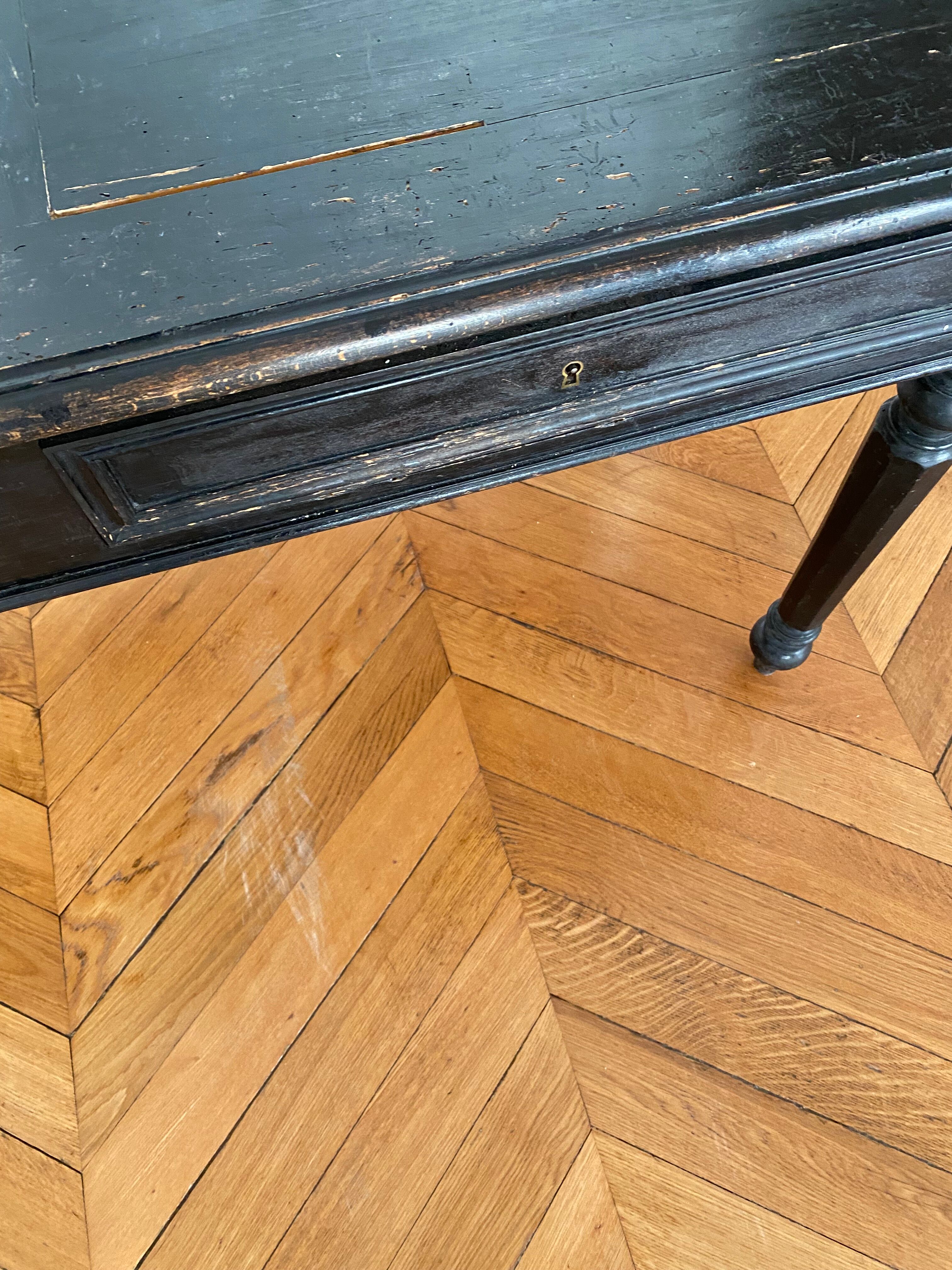 Antique Napoleon desk in blackened wood