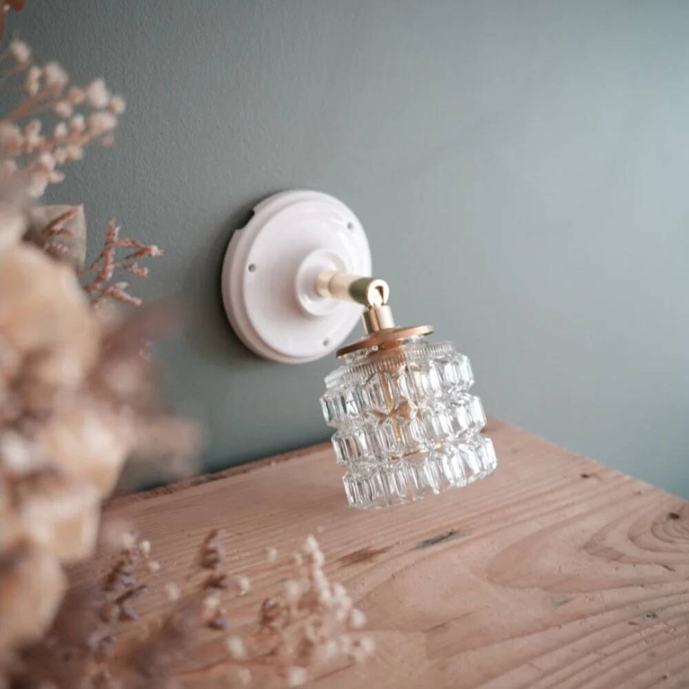 Small chiselled glass wall light