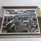 Offset edition in black and white "Genesis" after Sebastião Salgado, framed under glass, 30 x 38 cm