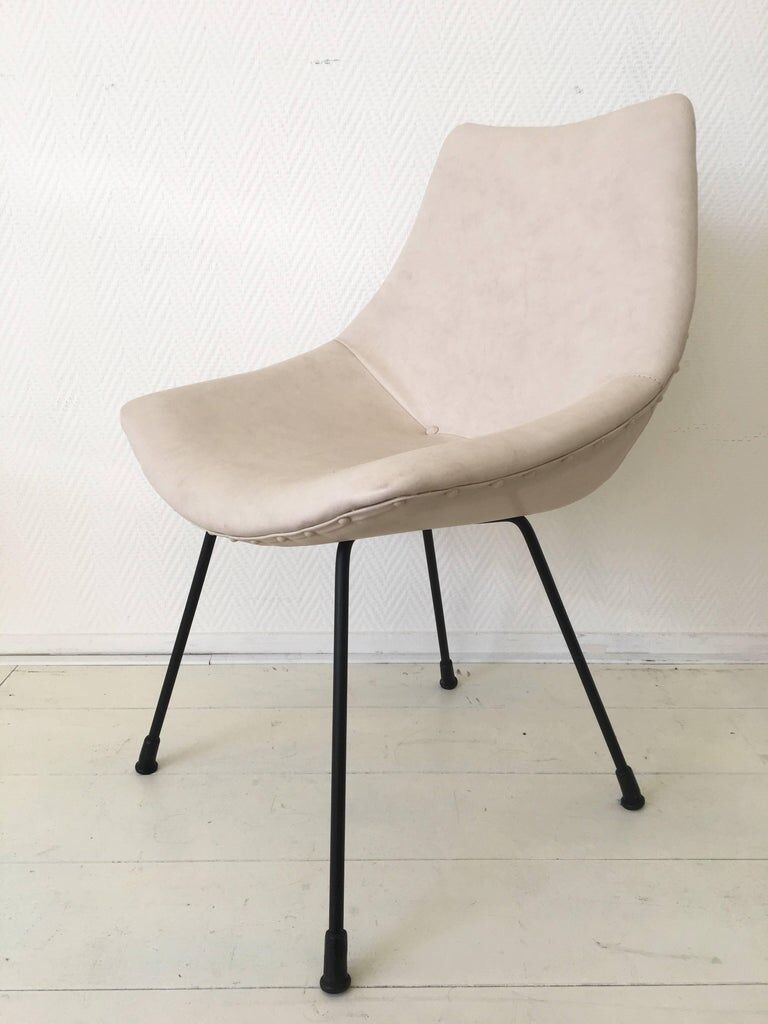 Zakonom zasticeno chair, white leatherette, 1960s