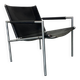 Fauteuil de salon moderne en cuir noir par Martin Visser pour T Spectrum, années 1960