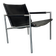 Fauteuil de salon moderne en cuir noir par Martin Visser pour T Spectrum, années 1960