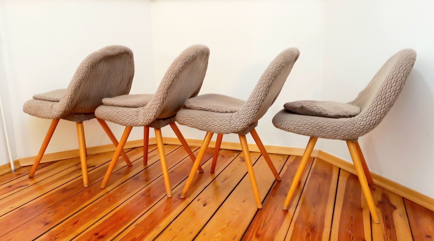 Set of 4 chairs by Miroslav Navratil, Czechoslovakia, 1960s