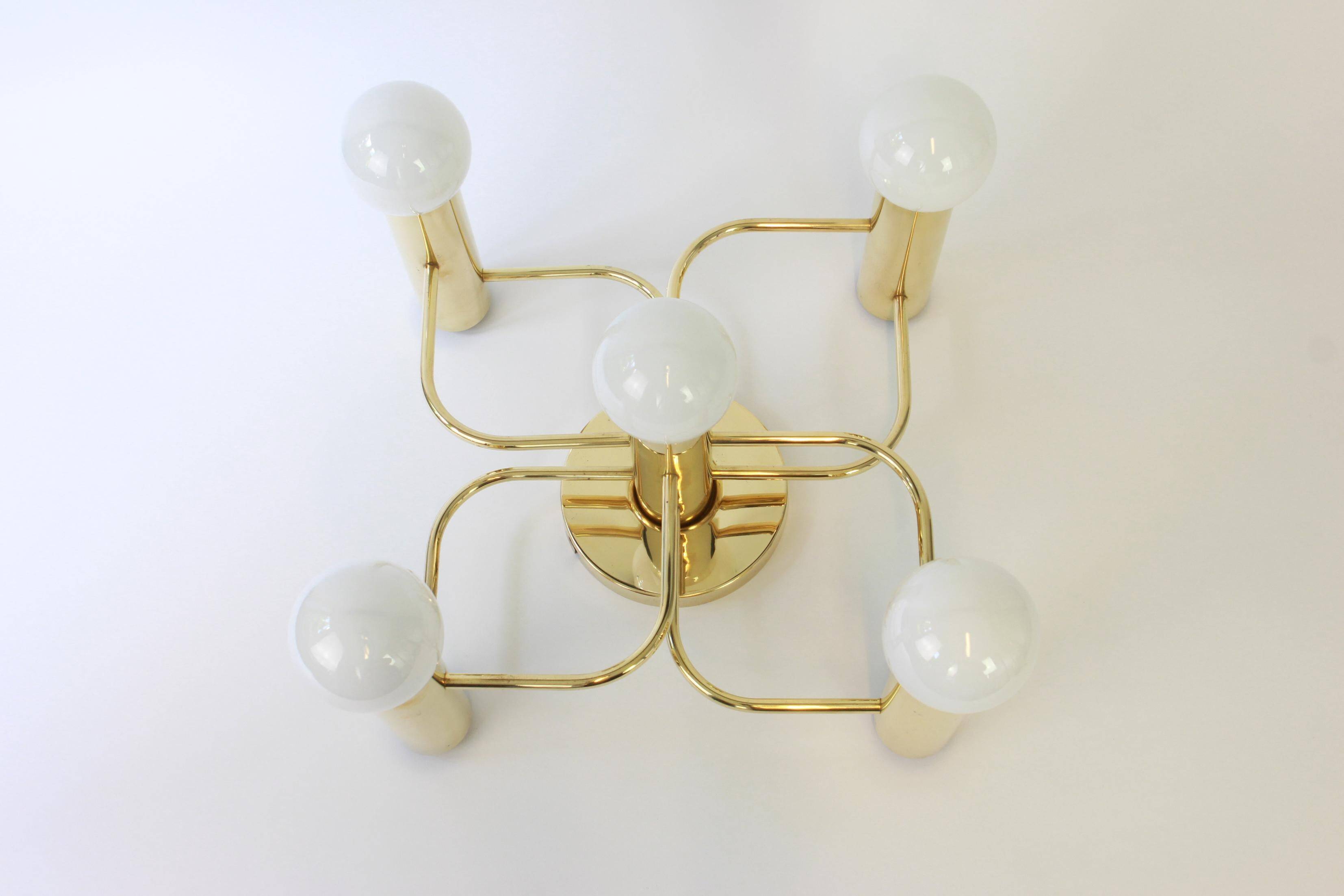 Leola Sciolari Ceiling Light in Dark Brass, Germany, 1980s