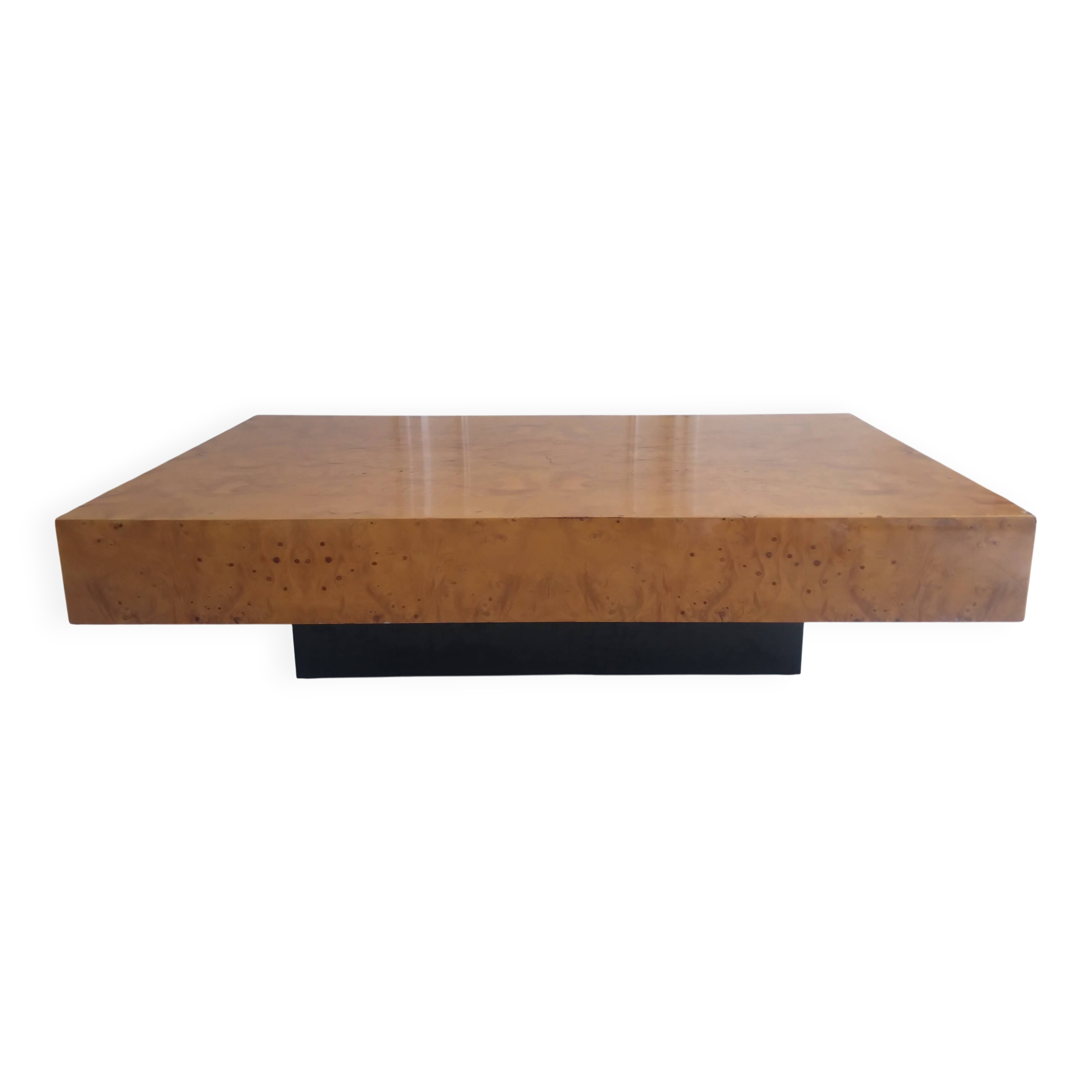 Wooden burl table Jean Claude Mahey Roche Bobois