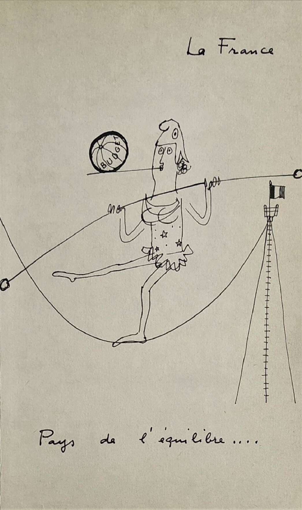 Daninos illustration from 1962 "France...The Balance"