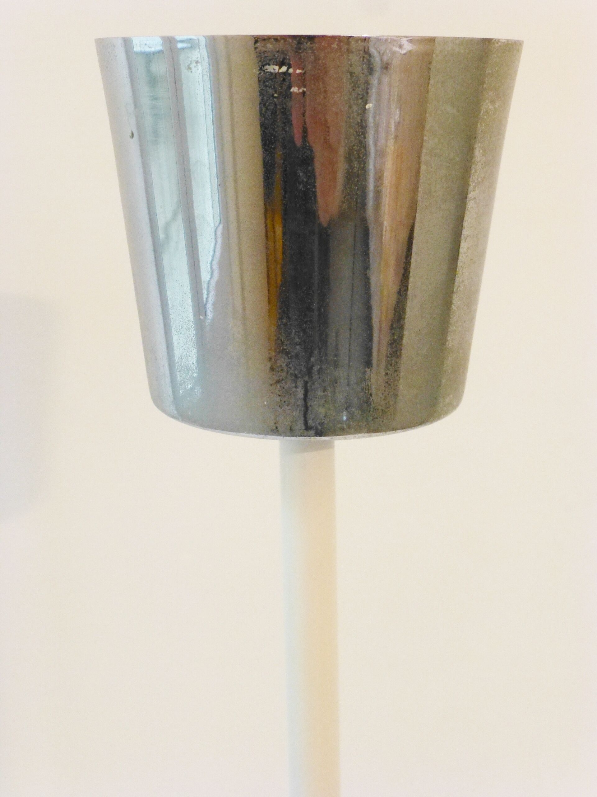 Great ceiling light chandelier cylinder in brushed steel 1970 vintage space age 70's funky seventies