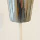 Grand plafonnier lustre cylindre en acier brossé 1970 vintage space age seventies funky 70's