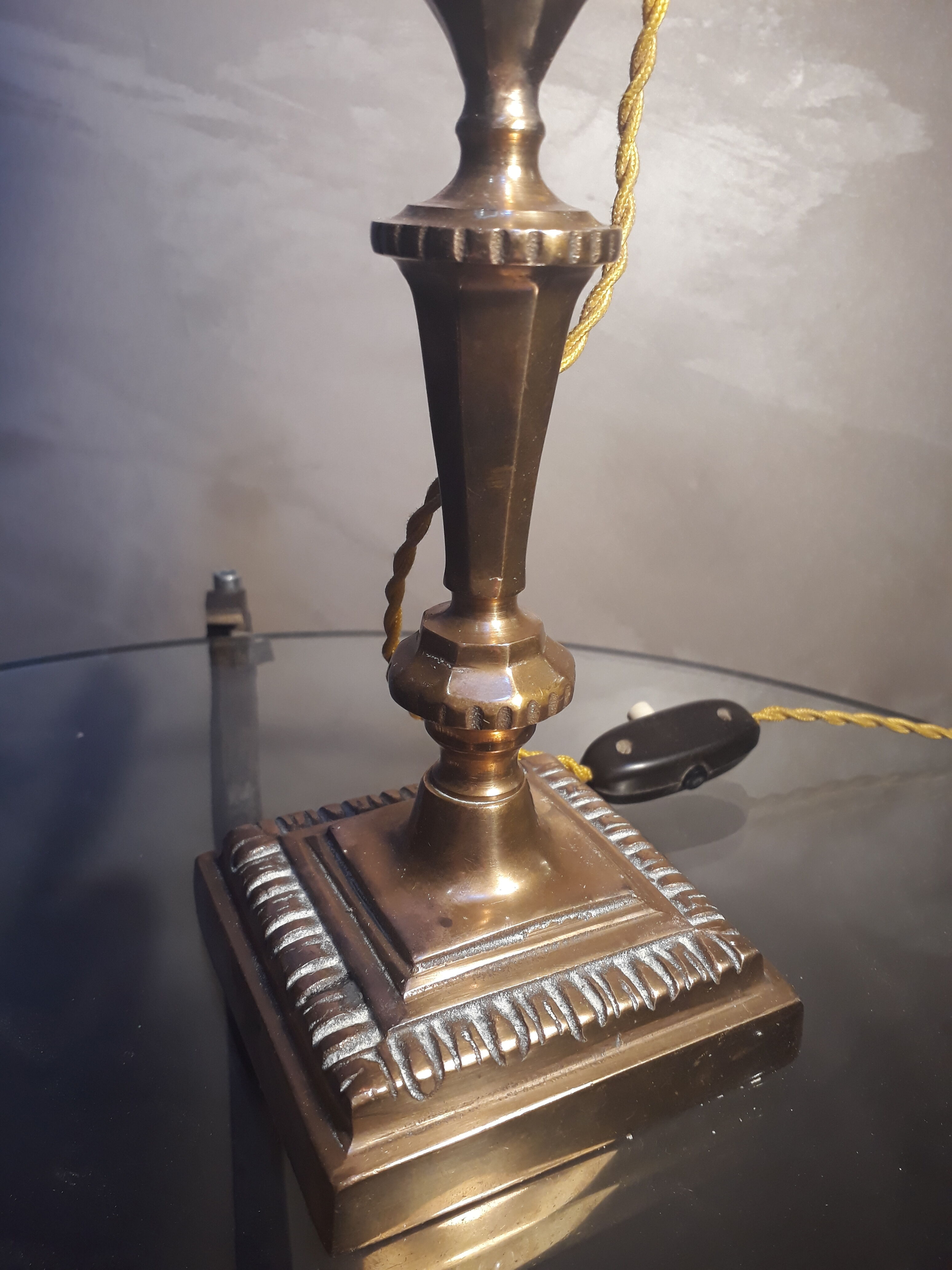 copper brass bronze lamp tulip ancient murano Italy very beautiful