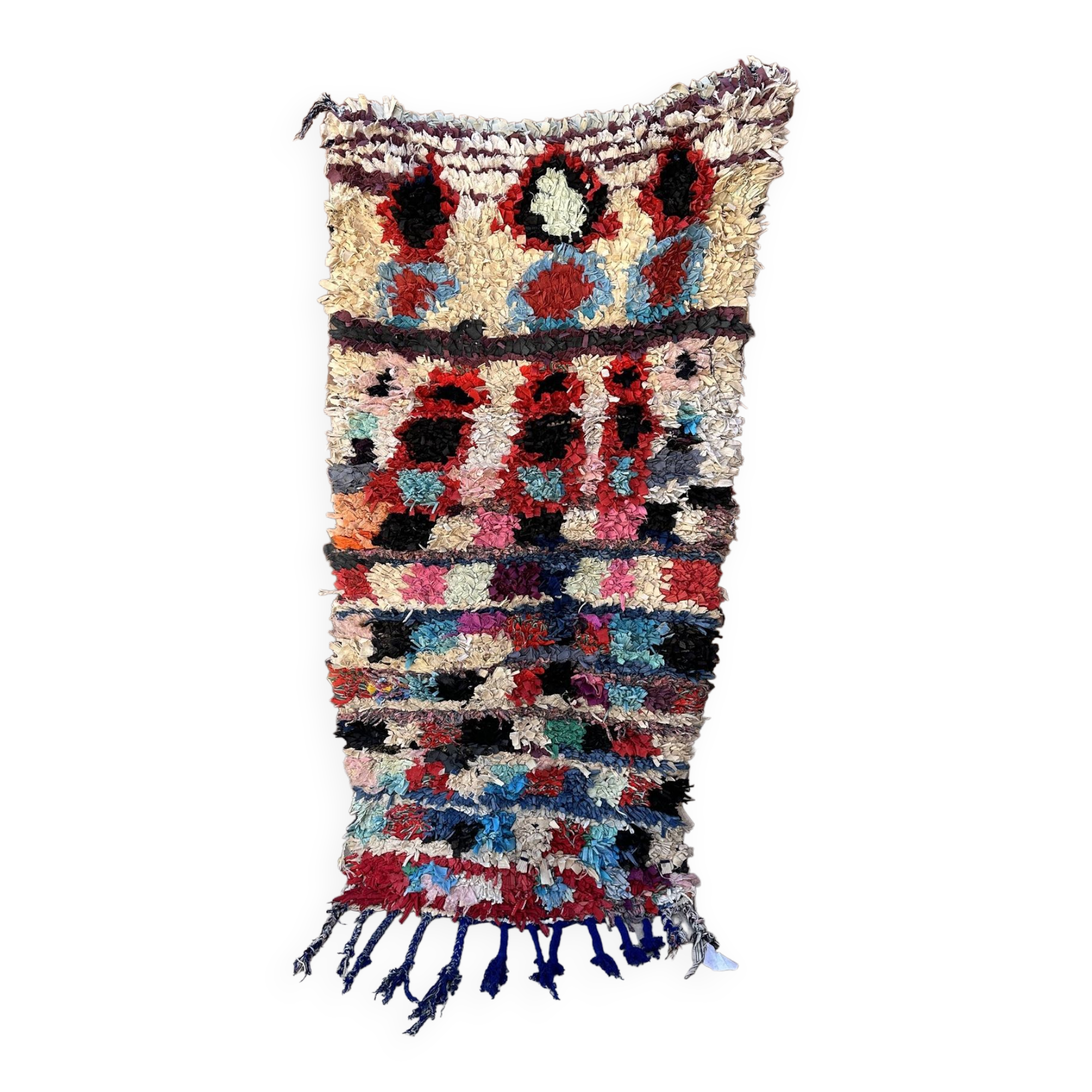 Colorful Boucherouite Moroccan rug - 77 x 173 cm
