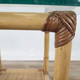 Wicker coffee table with glass top