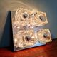 Square ceiling light/wall light Ice Cube, Peill & Putzler, 1970