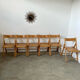 Lot 6 folding wooden chairs and vintage rattan canning year 60
