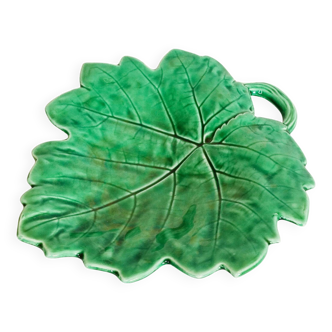 Sarreguemines barbotine, butter dish, pocket emptier, vine leaf